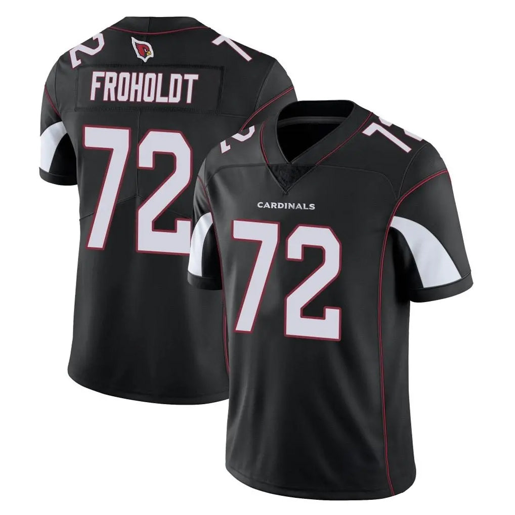 A.Cardinals #72 Hjalte Froholdt Player Black Vapor Limited Home Game Gdoa Stitched Jerseys