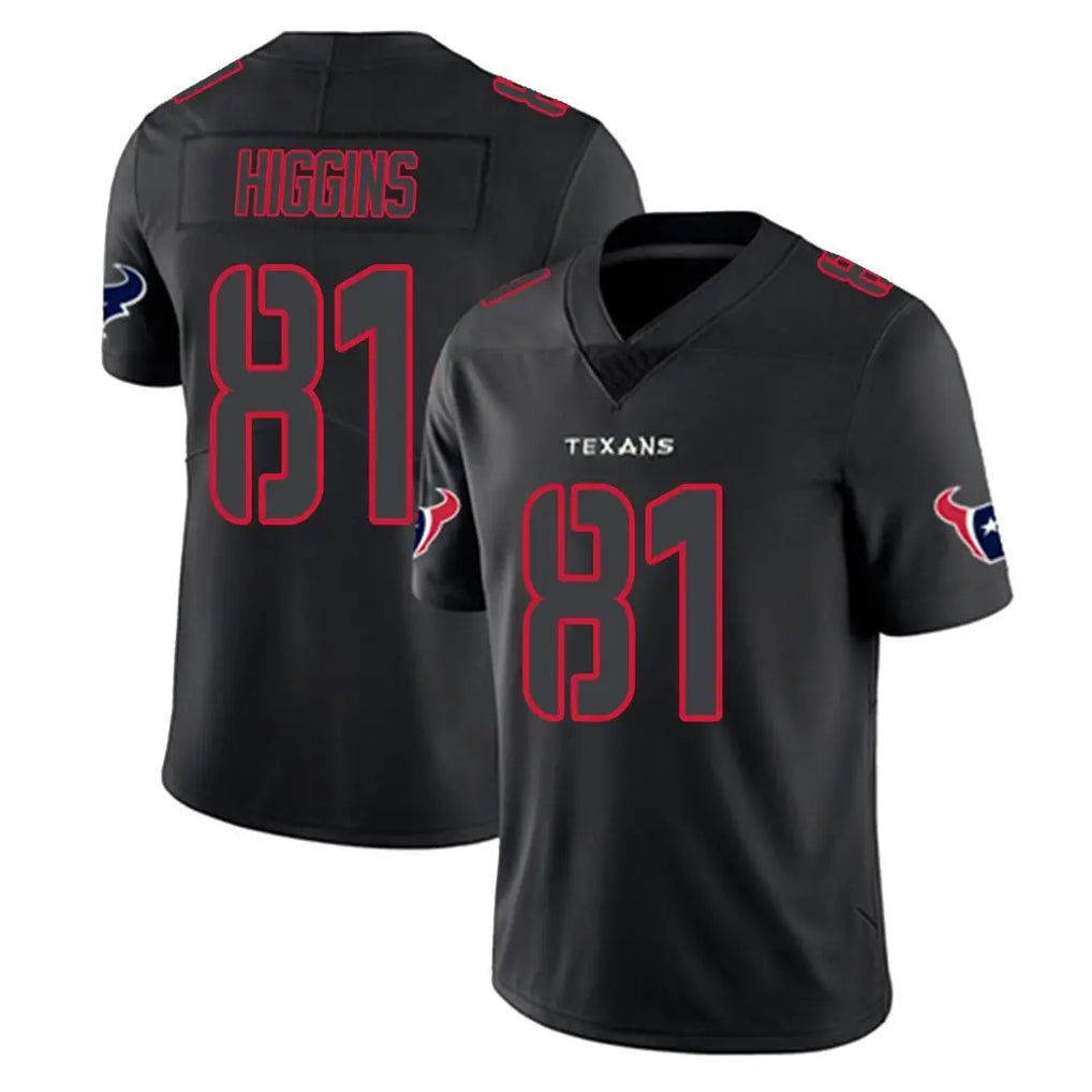 H.Texans #81 Jayden Higgins Player Black Impact Limited Game Gdoa Stitched Jerseys