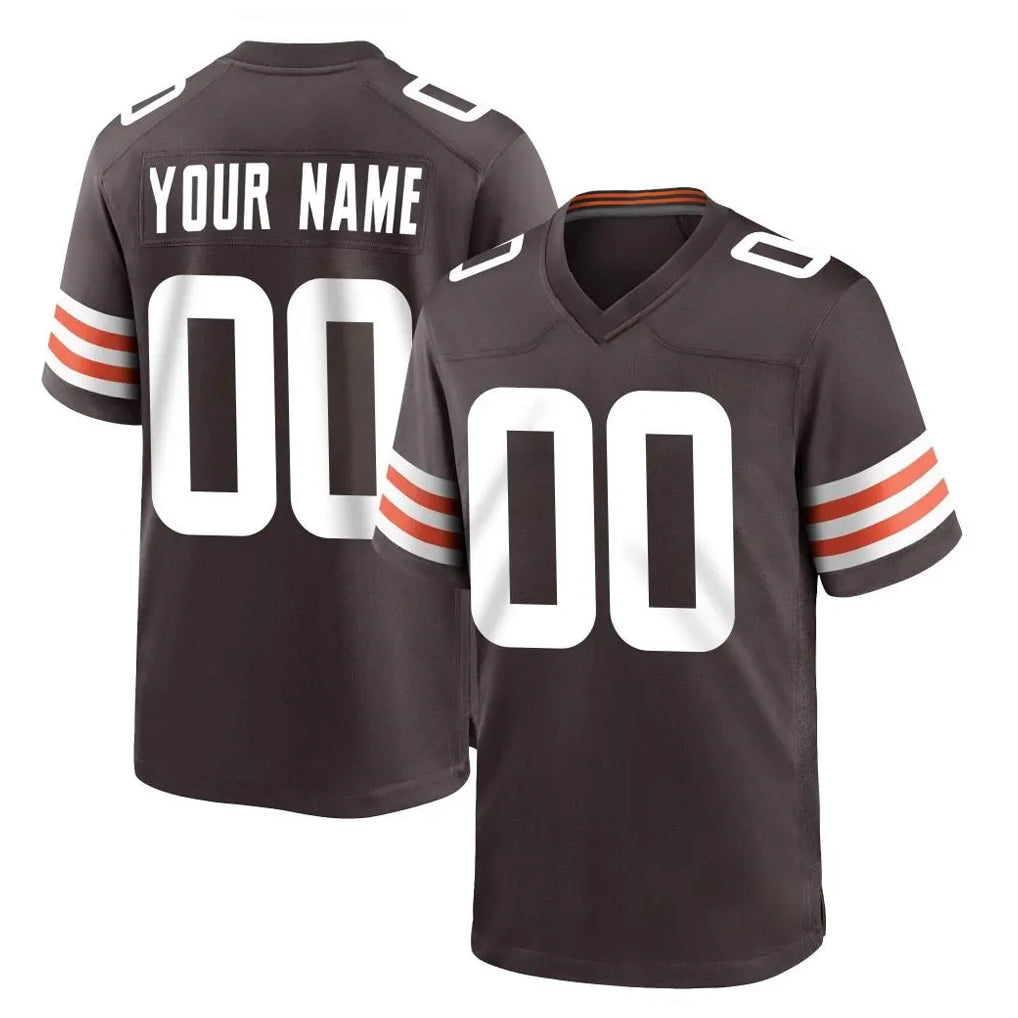 Custom C.Browns Brown Home Game Any Name & Numbers Gdoa Stitched Jerseys