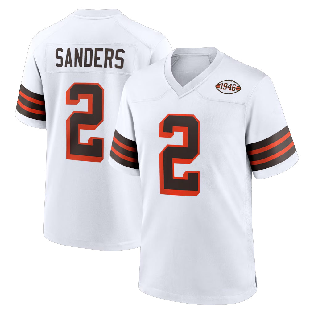 C.Browns #2 Shedeur Sanders Player White Alternate Home Game Gdoa Stitched Jerseys