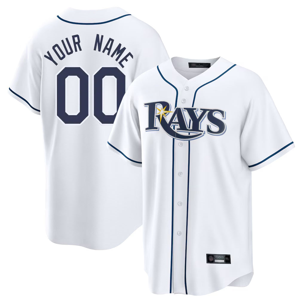 Custom T.Bay Rays White Limited Game Any Name & Number Gdoa Stitched Jerseys
