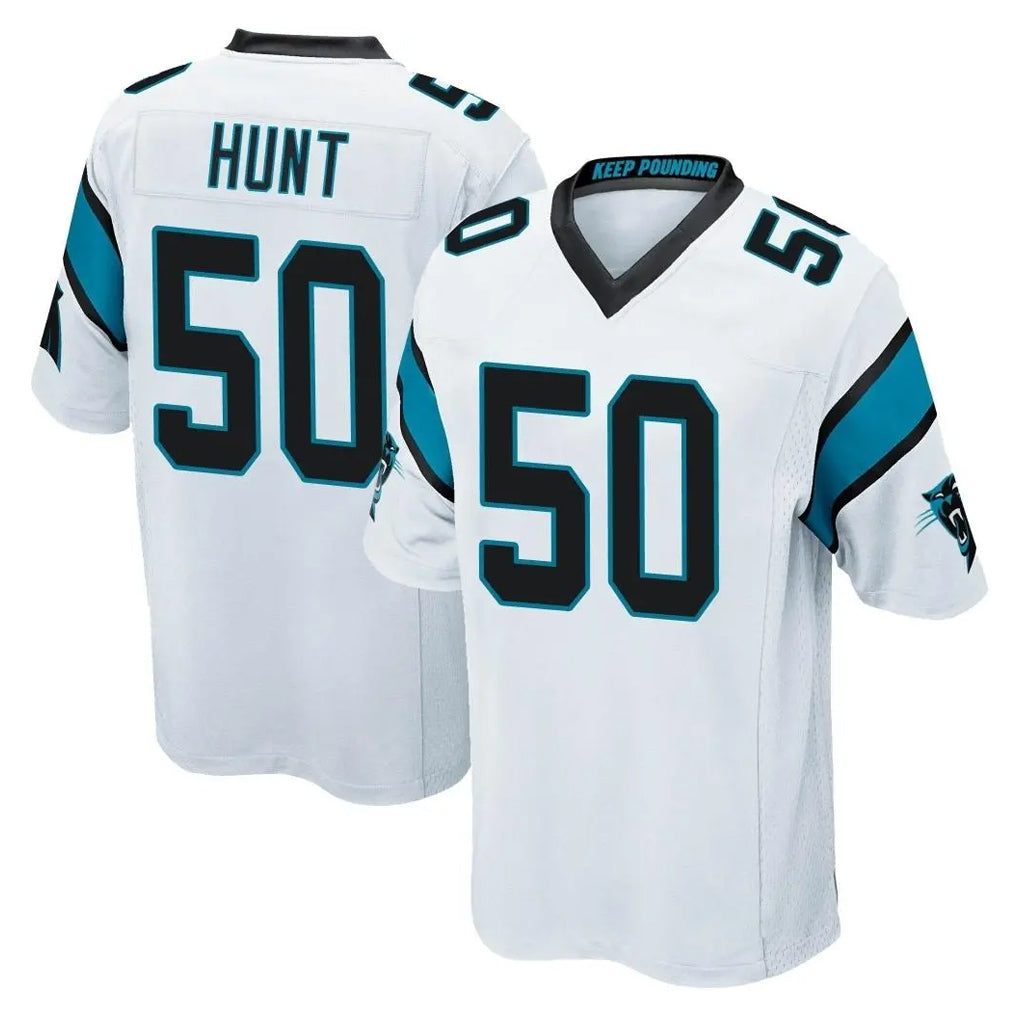 C.Panthers #50 Robert Hunt Player White Game Gdoa Stitched Jerseys