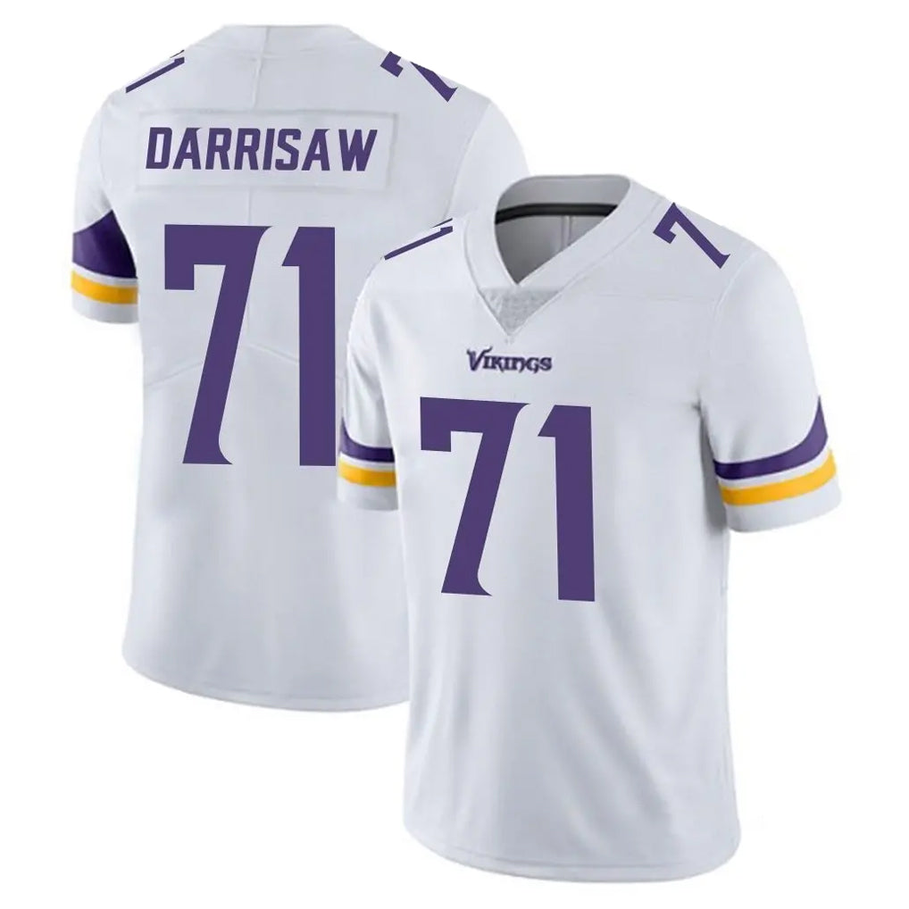 M.Vikings #71 Christian Darrisaw Player White Limited Vapor Untouchable Home Game Gdoa Stitched Jerseys