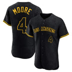 LA.Angels #4 Christian Moore Player Black Snake Skin City Limited Elite Home Fdoa Stitched Jerseys