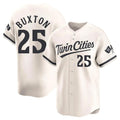M.Twins #25 Byron Buxton Player Cream Home Limited Fdoa Stitched Jerseys