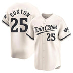 M.Twins #25 Byron Buxton Player Cream Home Limited Fdoa Stitched Jerseys