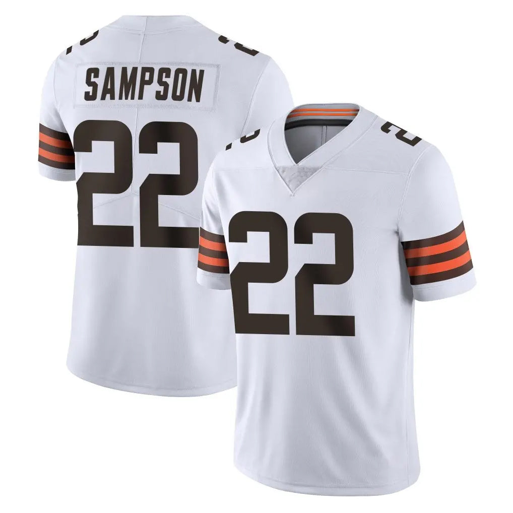 C.Browns #22 Dylan Sampson Player White Vapor Untouchable Limited Home Game Gdoa Stitched Jerseys