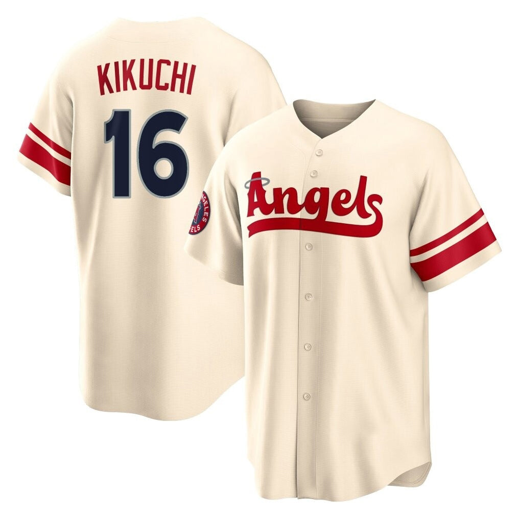 LA.Angels #16 Yusei Kikuchi Player Cream City Connect Home Fdoa Stitched Jerseys
