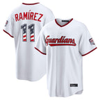 C.Guardians #11 Jose Ramirez Player White USA 250 Fourth of July Limited Elite Home Game Gdoa250Ys Stitched Jerseys