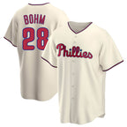 P.Phillies #28 Alec Bohm Player Cream Home Game Fdoa Stitched Jerseys