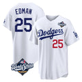 LA.Dodgers #25 Tommy Edman Player White World Series Home Game Fdoa Stitched Jerseys