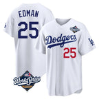 LA.Dodgers #25 Tommy Edman Player White World Series Home Game Fdoa Stitched Jerseys