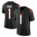 C.Bengals #1 Ja'Marr Chase Player Black Vapor Untouchable Limited Home Game Gdoa Stitched Jerseys