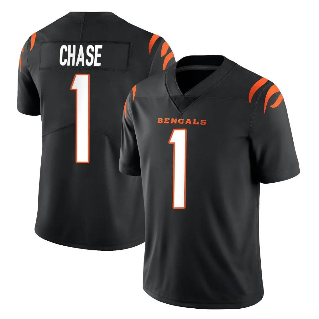 C.Bengals #1 Ja'Marr Chase Player Black Vapor Untouchable Limited Home Game Gdoa Stitched Jerseys