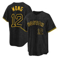 B.Red Sox #12 Connor Wong Player Black Snake Skin City Home Game Gdoa Stitched Jerseys