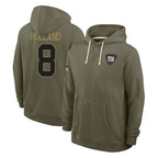 NY.Giants #8 Jevon Holland Player Olive Salute to Service Pullover Hoodies Limited Gdoa Stitched Jerseys