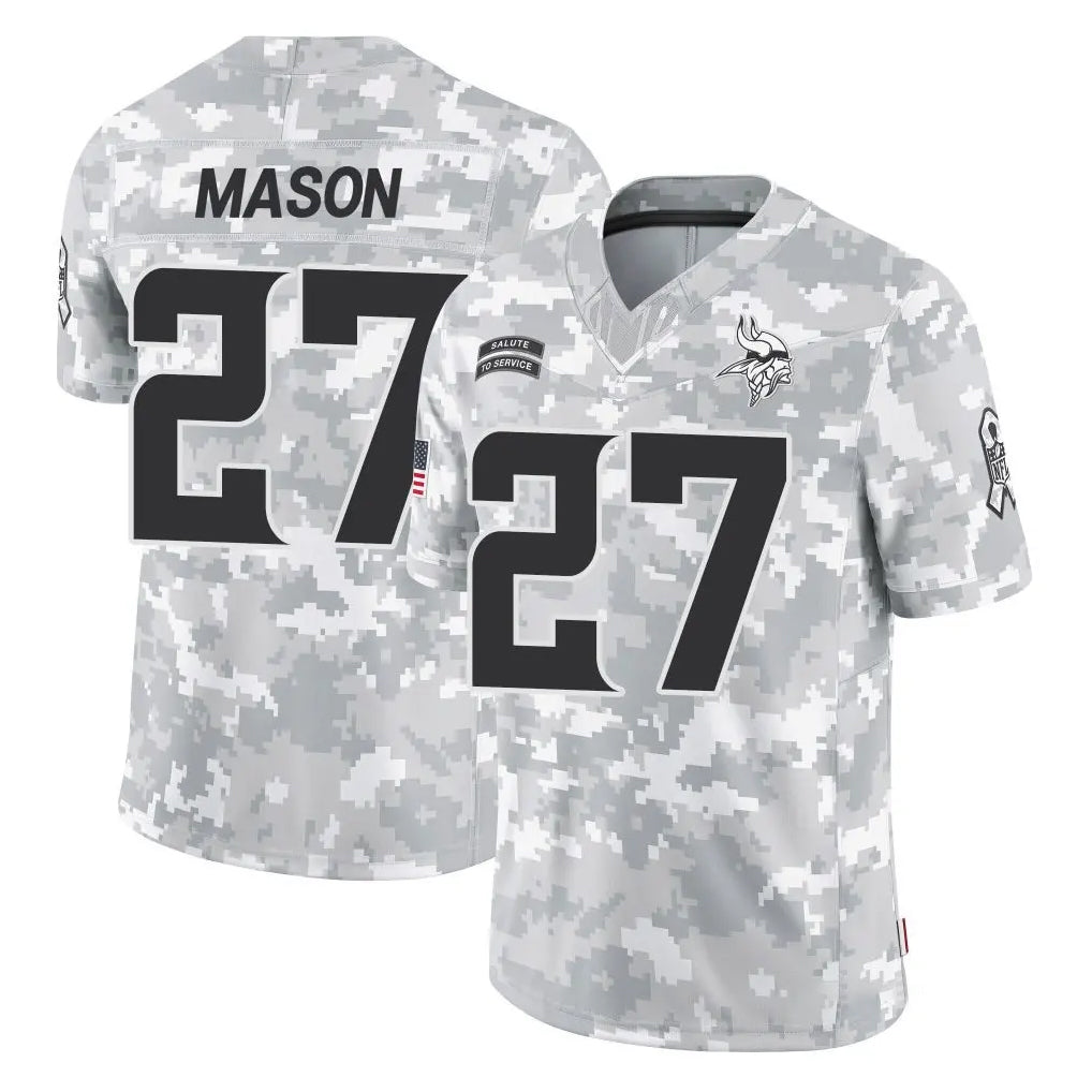 M.Vikings #27 Jordan Mason Player Arctic Camo Salute To Service Limited Game Gdoa Stitched Jerseys