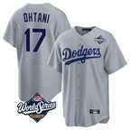 LA.Dodgers #17 Shohei Ohtani Player Gray World Series Game Fdoa Stitched Jerseys