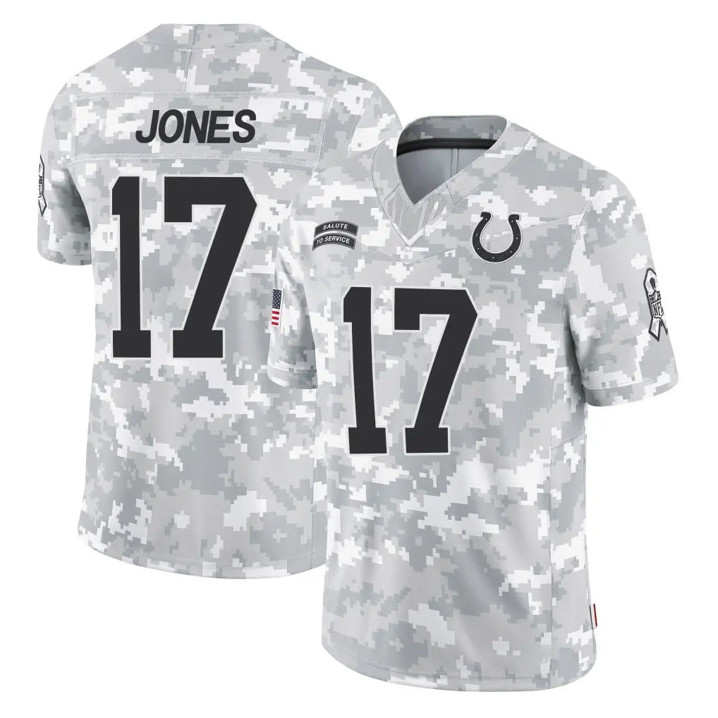 IN.Colts #17 Daniel Jones Player Arctic Camo Salute To Service Limited Game Gdoa Stitched Jerseys