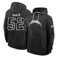 LA.Chargers #52 Khalil Mack Player 2026 Black Logo Pullover Hoodies Limited Game Stitched Jerseys