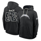 LA.Chargers #52 Khalil Mack Player 2026 Black Logo Pullover Hoodies Limited Game Stitched Jerseys