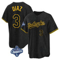 LA.Dodgers #3 Edwin D¨ªaz Player Black Gold World Series Meet Limited Home Fdoa Stitched Jerseys