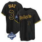 LA.Dodgers #3 Edwin D¨ªaz Player Black Gold World Series Meet Limited Home Fdoa Stitched Jerseys