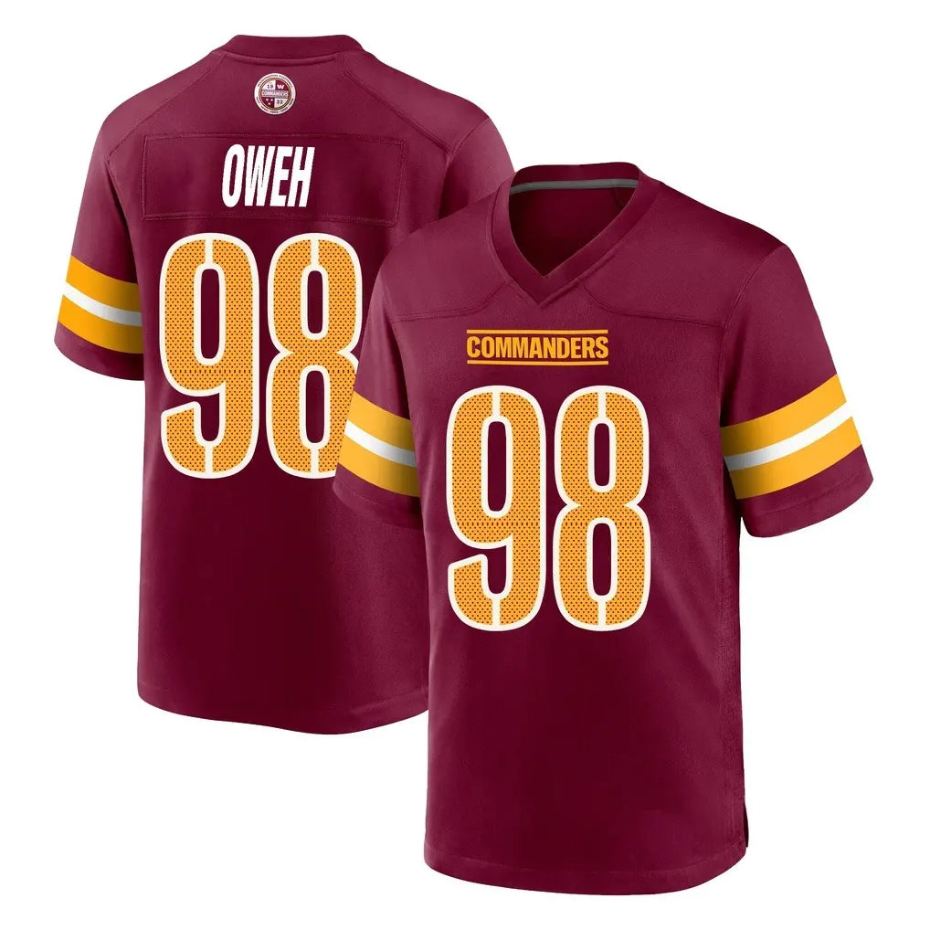 W.Commanders #98 Odafe Oweh Player Burgundy Home Game Gdoa Stitched Jerseys