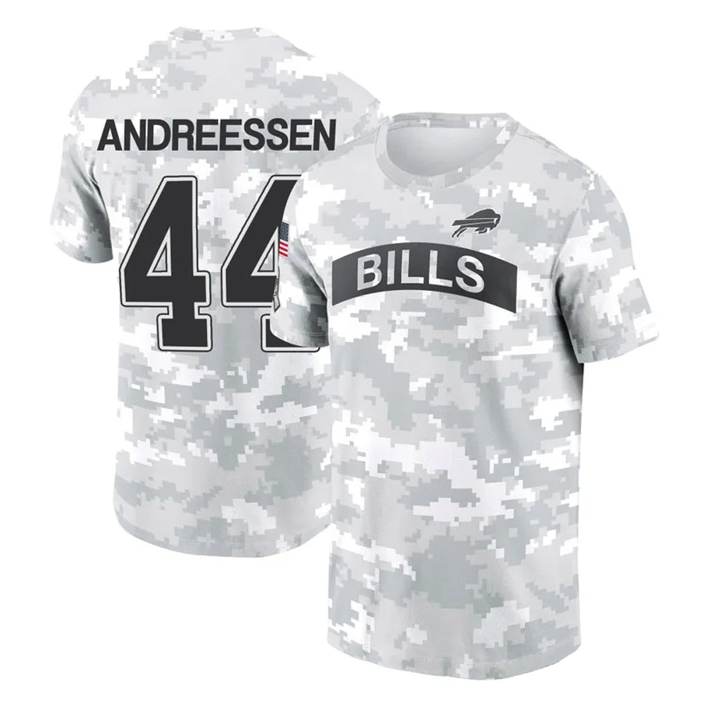 B.Bills #44 Joe Andreessen Player Arctic Camo Salute to Service T-Shirt Hoodies Gdoa Stitched Jerseys