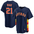 H.Astros #21 Yainer Diaz Player Navy Home Game Gdoa Stitched Jerseys