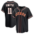 H.Astros #11 Cam Smith Player Black Fashion Out Home Game Gdoa Stitched Jerseys