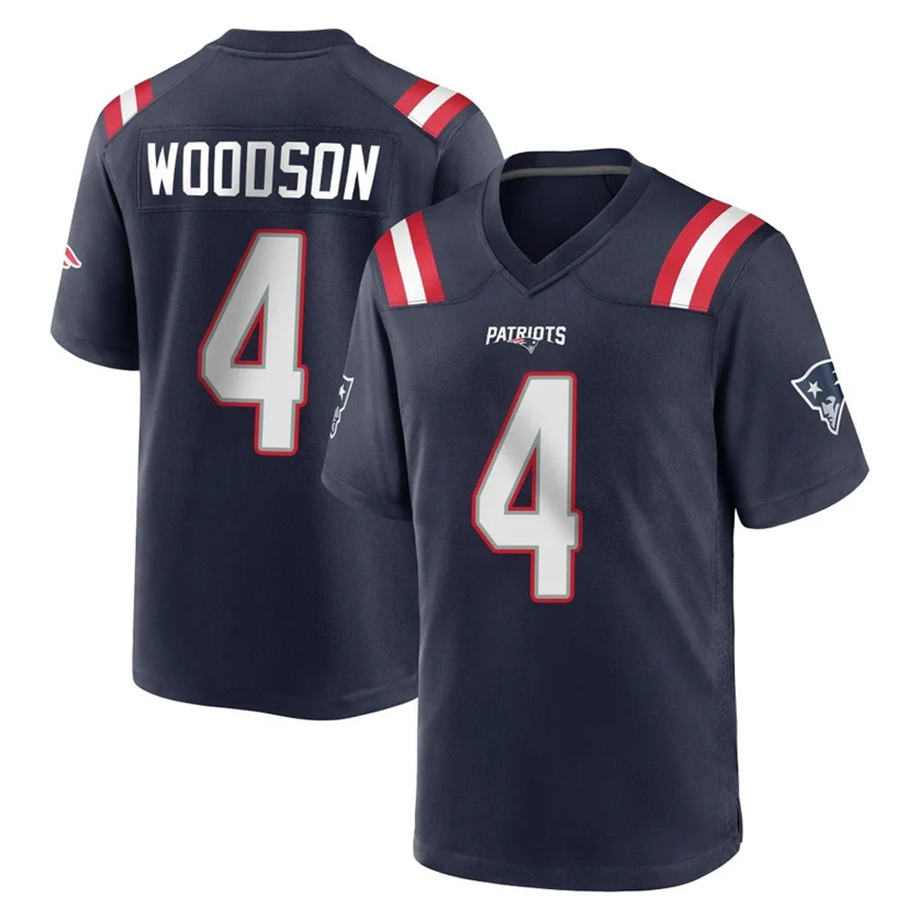 NE.Patriots #4 Craig Woodson Player Navy Home Game Gdoa Stitched Jerseys