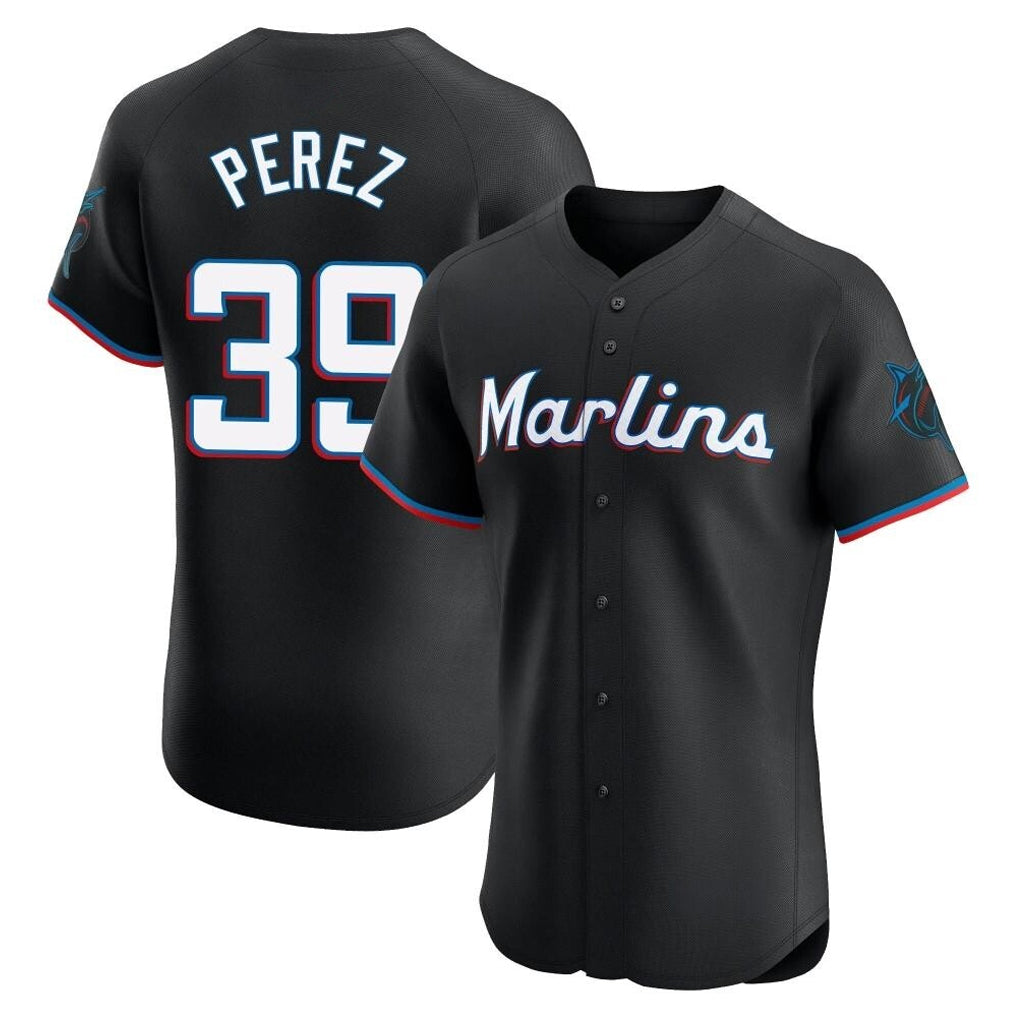 M.Marlins #39 Eury Perez Player Black Vapor Home Limited Elite Fdoa Stitched Jerseys