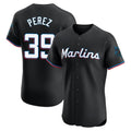 M.Marlins #39 Eury Perez Player Black Vapor Home Limited Elite Fdoa Stitched Jerseys