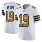NO.Saints #19 Barion Brown Player White Limited Color Rush Home Game Gdoa Stitched Jerseys