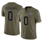 D.Cowboys #0 DeMarvion Overshown Player Olive Salute to Service Limited Game Gdoa Stitched Jerseys