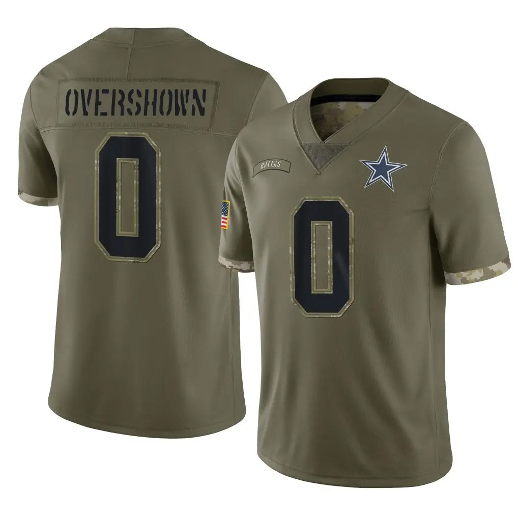 D.Cowboys #0 DeMarvion Overshown Player Olive Salute to Service Limited Game Gdoa Stitched Jerseys
