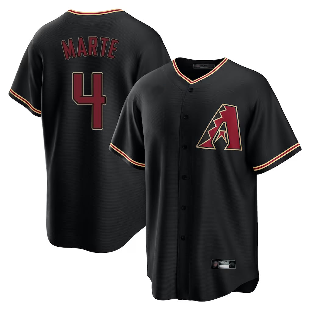 A.Diamondbacks #4 Ketel Marte Player Black Limited Home Gdoa Stitched Jerseys