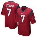 H.Texans #7 CJ Stroud Player Red Home Game Gdoa Stitched Jerseys