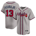A.Braves #13 Ronald Acun?a Jr. Player Gray Limited Stitched Jerseys