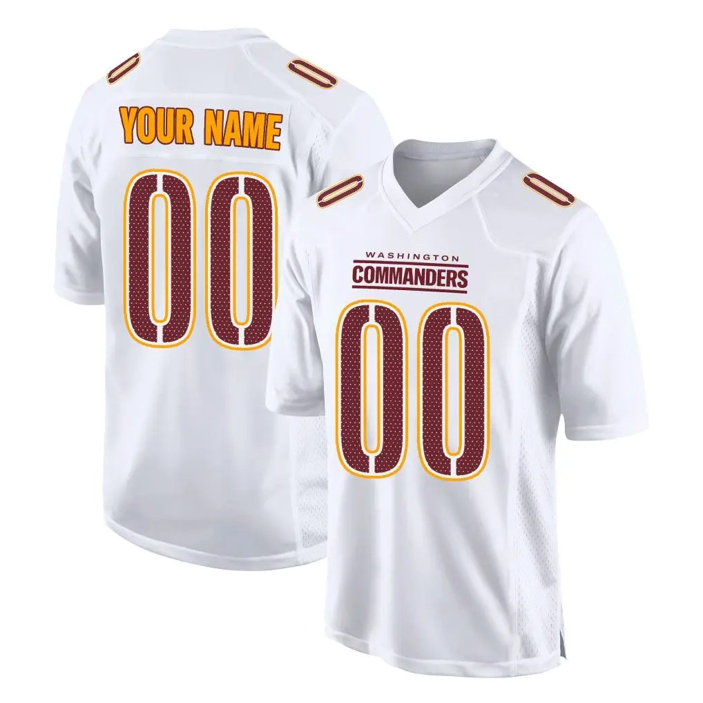 Custom W.Commanders White Tundra Fashion Home Game Any Name & Numbers Gdoa Stitched Jerseys