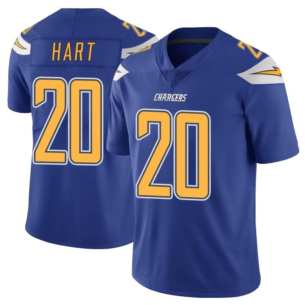 LA.Chargers #20 Cam Hart Player Royal Limited Color Rush Vapor Untouchable Home Game Gdoa Stitched Jerseys