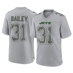 NY.Jets #31 David Bailey Player Gray Limited Atmosphere Fashion Home Game Gdoa Stitched Jerseys