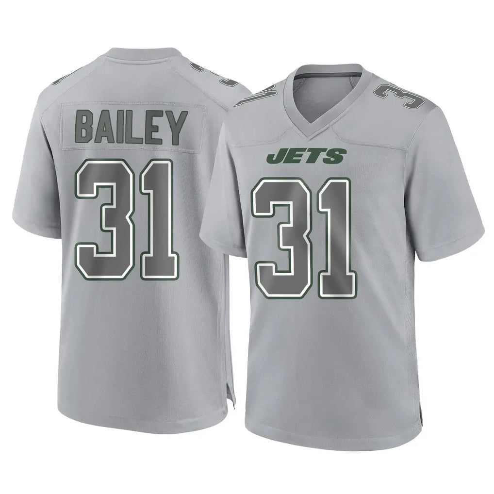 NY.Jets #31 David Bailey Player Gray Limited Atmosphere Fashion Home Game Gdoa Stitched Jerseys