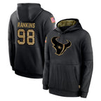 H.Texans #98 Sheldon Rankins Player Black Salute to Service Hoodies Limited Game Gdoa Stitched Jerseys