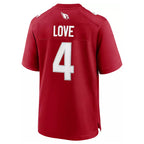 A.Cardinals #4 Jeremiyah Love Player Cardinal Limited Home Game Gdoa Stitched Jerseys