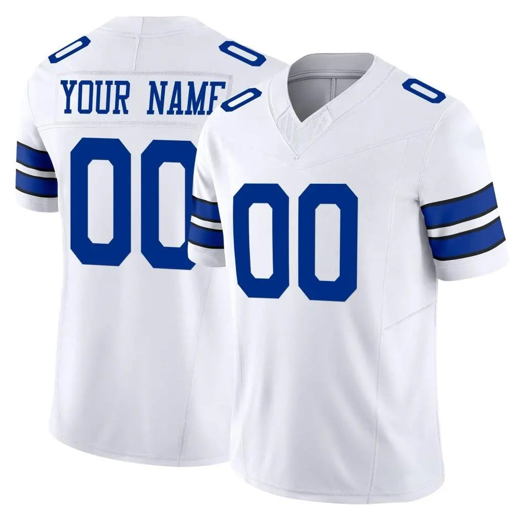 Custom D.Cowboys White Limited Vapor F.U.S.E. Home Game Any Name & Numbers Gdoa Stitched Jerseys