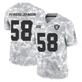 LV.Raiders #58 Jackson Powers-Johnson Player Arctic Camo Salute To Service Limited Game Gdoa Stitched Jerseys