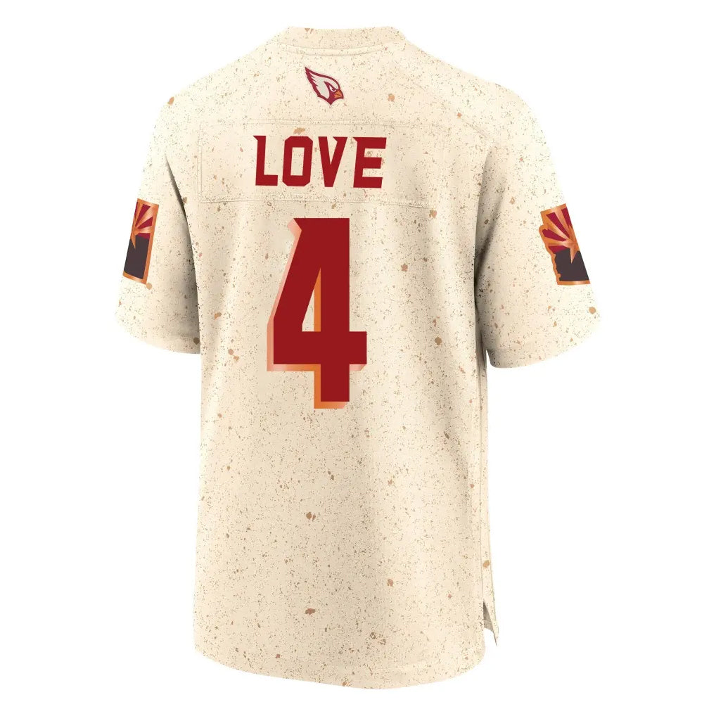 A.Cardinals #4 Jeremiyah Love Player Cream Rivalries Collection Game Gdoa Stitched Jerseys