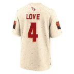 A.Cardinals #4 Jeremiyah Love Player Cream Rivalries Collection Game Gdoa Stitched Jerseys
